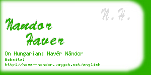 nandor haver business card