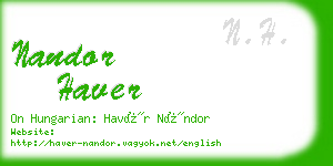 nandor haver business card